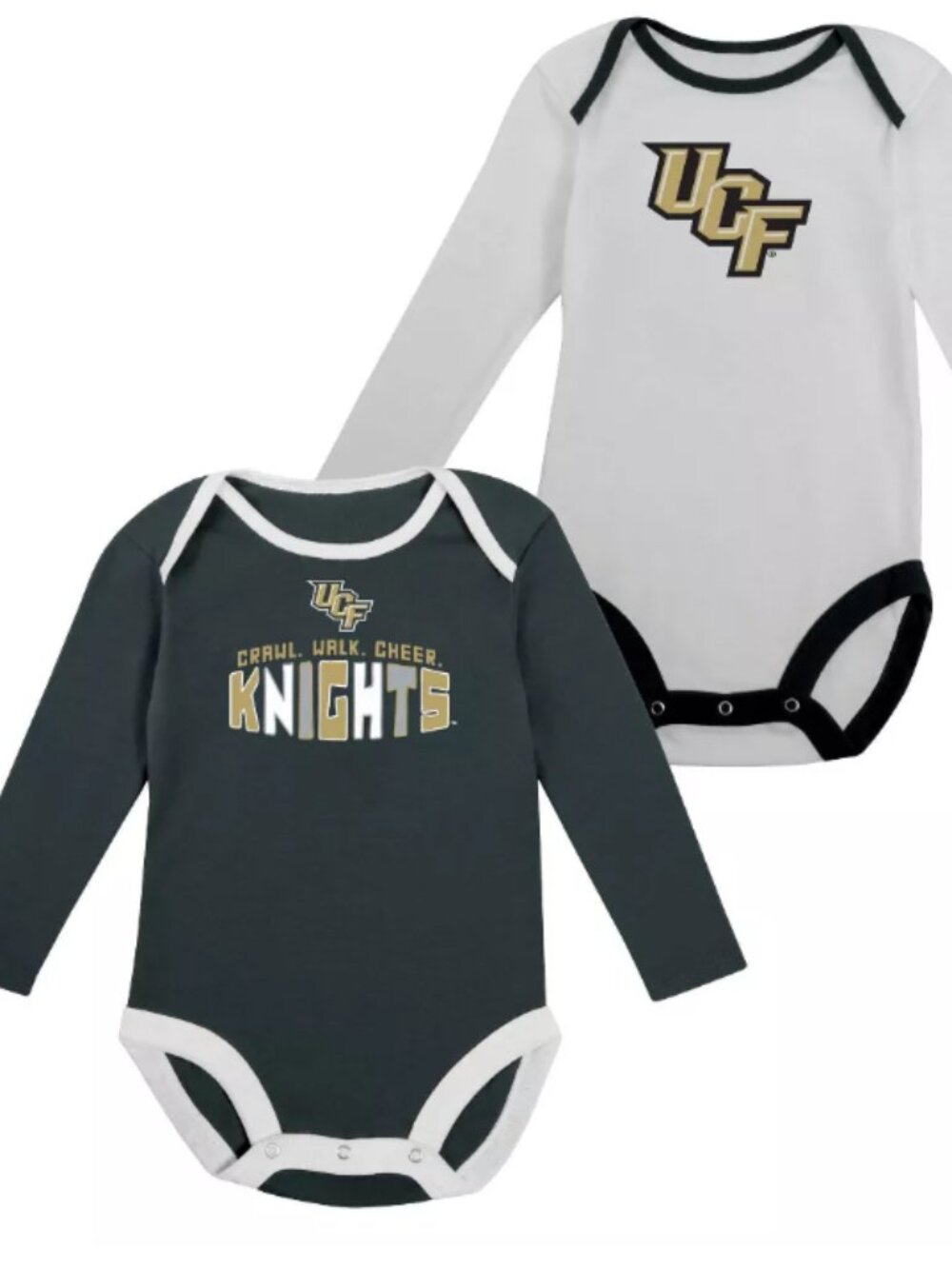 NCAA UCF Knights Infant Boys' 2pk Long Sleeve Bodysuit - 0-3M